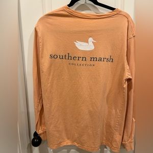 Southern Marsh long sleeve T Shirt. Light orange size Medium.